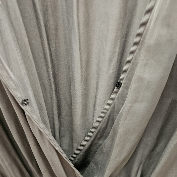 Lulus Ain't It Grand Olive Green Satin Surplice Romper size Medium - Picture 7 of 15